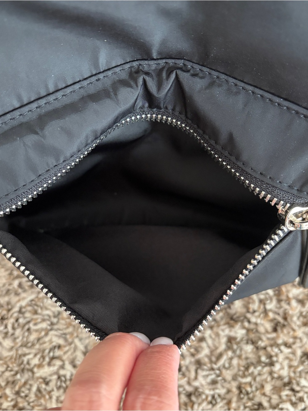Madden Girl Black Nylon Backpack with Front Zip Pocket - Picture 6 of 6